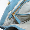 Miu Miu Hand Bag Leather 2way Blue Gold Tone Auth 167628V-26