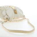Miu Miu Matelasse Hand Bag Leather 2way White Gold Tone Auth 167629V-9