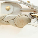 Miu Miu Matelasse Hand Bag Leather 2way White Gold Tone Auth 167629V-26