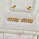 Miu Miu Matelasse Hand Bag Leather 2way White Gold Tone Auth 167629V-32