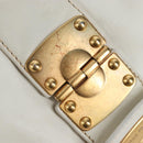Miu Miu Matelasse Hand Bag Leather 2way White Gold Tone Auth 167629V-34