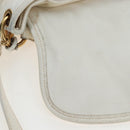 Miu Miu Matelasse Hand Bag Leather 2way White Gold Tone Auth 167629V-36