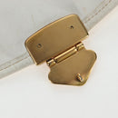 Miu Miu Matelasse Hand Bag Leather 2way White Gold Tone Auth 167629V-38