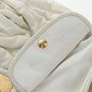 Miu Miu Matelasse Hand Bag Leather 2way White Gold Tone Auth 167629V-39