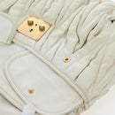 Miu Miu Matelasse Hand Bag Leather 2way White Gold Tone Auth 167629V-40