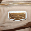 Miu Miu Matelasse Hand Bag Leather 2way White Gold Tone Auth 167629V-42