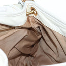 Miu Miu Matelasse Hand Bag Leather 2way White Gold Tone Auth 167629V-45