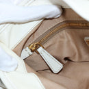 Miu Miu Matelasse Hand Bag Leather 2way White Gold Tone Auth 167629V-46