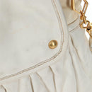 Miu Miu Matelasse Hand Bag Leather 2way White Gold Tone Auth 167629V-4