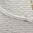 Miu Miu Matelasse Nappa Crystal Hand Bag Leather 2way White Gold Auth 167631M-16
