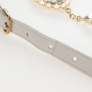 Miu Miu Matelasse Nappa Crystal Hand Bag Leather 2way White Gold Auth 167631M-10
