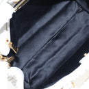 Miu Miu Matelasse Nappa Crystal Hand Bag Leather 2way White Gold Auth 167631M-11