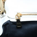 Miu Miu Matelasse Nappa Crystal Hand Bag Leather 2way White Gold Auth 167631M-31