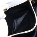 Miu Miu Matelasse Nappa Crystal Hand Bag Leather 2way White Gold Auth 167631M-32