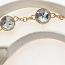Miu Miu Matelasse Nappa Crystal Hand Bag Leather 2way White Gold Auth 167631M-8