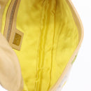 FENDI Flower Mamma Baguette Shoulder Bag Leather Beige Silver Auth 167634SAM-10