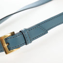 Miu Miu Mew Lady Shoulder Bag Leather Light Blue Gold Auth 167635M-14