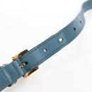 Miu Miu Mew Lady Shoulder Bag Leather Light Blue Gold Auth 167635M-16