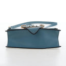Miu Miu Mew Lady Shoulder Bag Leather Light Blue Gold Auth 167635M-6