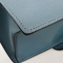 Miu Miu Mew Lady Shoulder Bag Leather Light Blue Gold Auth 167635M-19