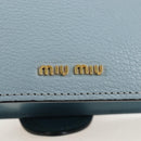 Miu Miu Mew Lady Shoulder Bag Leather Light Blue Gold Auth 167635M-21