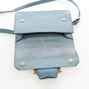 Miu Miu Mew Lady Shoulder Bag Leather Light Blue Gold Auth 167635M-10