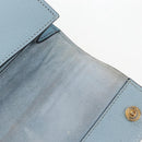Miu Miu Mew Lady Shoulder Bag Leather Light Blue Gold Auth 167635M-27