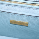Miu Miu Mew Lady Shoulder Bag Leather Light Blue Gold Auth 167635M-28