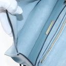 Miu Miu Mew Lady Shoulder Bag Leather Light Blue Gold Auth 167635M-11