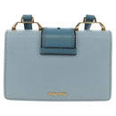 Miu Miu Mew Lady Shoulder Bag Leather Light Blue Gold Auth 167635M-2
