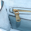 Miu Miu Mew Lady Shoulder Bag Leather Light Blue Gold Auth 167635M-31