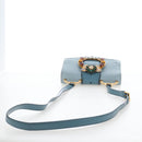 Miu Miu Mew Lady Shoulder Bag Leather Light Blue Gold Auth 167635M-8