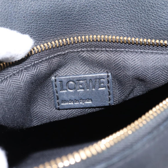 LOEWE Puzzle Bag Small Hand Bag Leather Black Gold Tone Auth 167637M