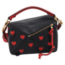 LOEWE Puzzle Bag Small Hand Bag Leather Black Gold Tone Auth 167637M-2