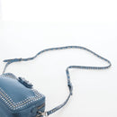 Miu Miu Shoulder Bag Leather Light Blue Silver Auth 167638A-14