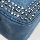 Miu Miu Shoulder Bag Leather Light Blue Silver Auth 167638A-18