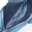 Miu Miu Shoulder Bag Leather Light Blue Silver Auth 167638A-24