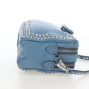 Miu Miu Shoulder Bag Leather Light Blue Silver Auth 167638A-4