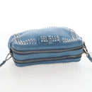 Miu Miu Shoulder Bag Leather Light Blue Silver Auth 167638A-6