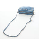 Miu Miu Shoulder Bag Leather Light Blue Silver Auth 167638A-7