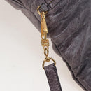 Miu Miu Charm Nappa Hand Bag Leather 2way Purple Gold Auth 167641M-11