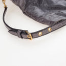 Miu Miu Charm Nappa Hand Bag Leather 2way Purple Gold Auth 167641M-12