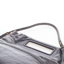 Miu Miu Charm Nappa Hand Bag Leather 2way Purple Gold Auth 167641M-13