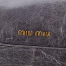 Miu Miu Charm Nappa Hand Bag Leather 2way Purple Gold Auth 167641M-19