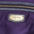 Miu Miu Charm Nappa Hand Bag Leather 2way Purple Gold Auth 167641M-23