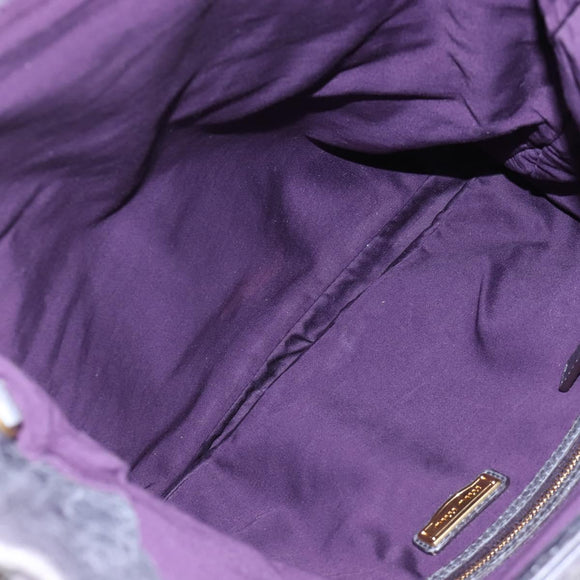 Miu Miu Charm Nappa Hand Bag Leather 2way Purple Gold Auth 167641M