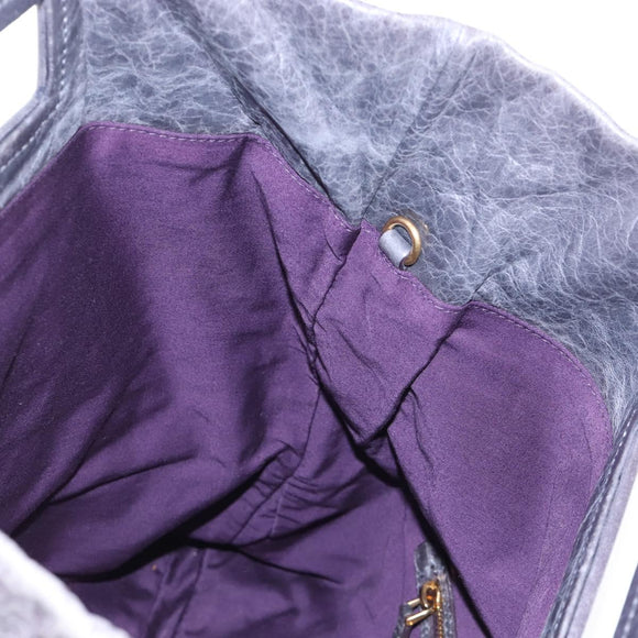 Miu Miu Charm Nappa Hand Bag Leather 2way Purple Gold Auth 167641M