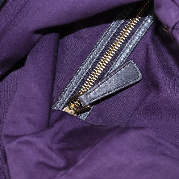 Miu Miu Charm Nappa Hand Bag Leather 2way Purple Gold Auth 167641M