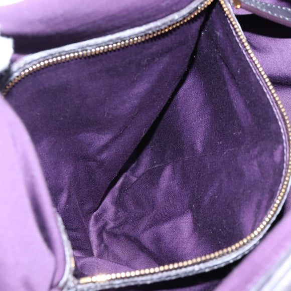 Miu Miu Charm Nappa Hand Bag Leather 2way Purple Gold Auth 167641M