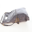 Miu Miu Charm Nappa Hand Bag Leather 2way Purple Gold Auth 167641M-4